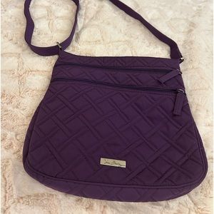 Purple Vera Bradley crossbody bag with adjustable strap